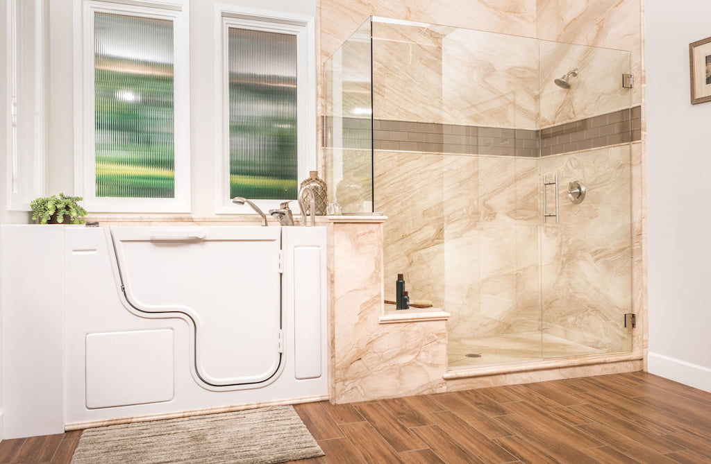 French Mocha with Walk-in Tub and Walk-in Shower Photo